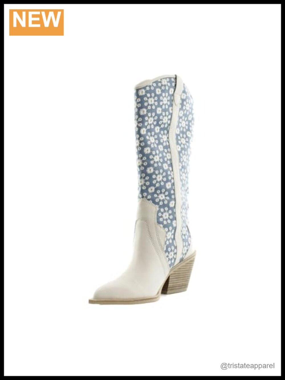 Western Knee High Equestrian Boots Block Heel Pointed Toe